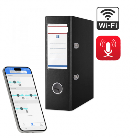 Biblioraft cu Microfon & Reportofon Wi-Fi 128GB -Redare In Timp Real - Inregistrare si Redare de la orice distanta, prin internet - Aplicatie iOS / Android [F10]