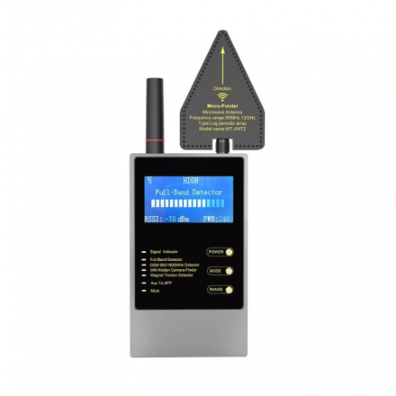 Detector Profesional de Microfoane, Camere, Localizatoare GPS – Digi ProSan AI – 50Mhz – 8GHz [LW10]