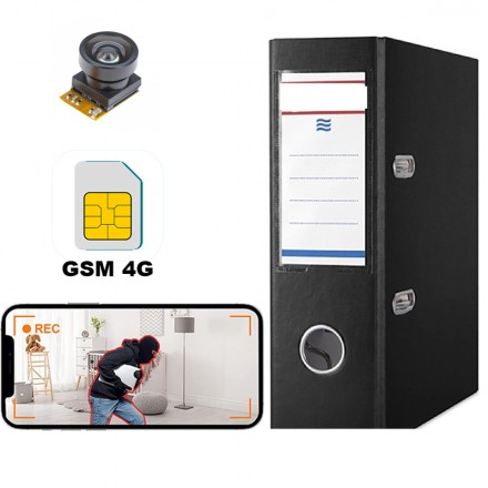 Biblioraft cu Camera Video si Microfon HD GSM 4G/5G - Transmisie in Timp Real prin Internet Folosind Cartela SIM - Nu Necesita Router Wi-Fi - Senzor de Miscare - Aplicatie iOS/Android [Y81]