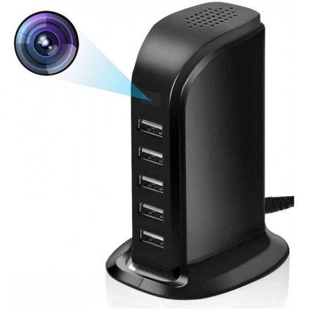 Camera Video 1080HD WiFi Integrata in Statie de Incarcare USB - Senzor de miscare – Redare in timp real [C3]